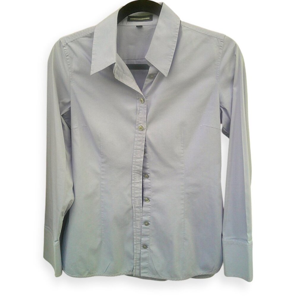 EXPRESS DESIGN STUDIO Lilac Button Blouse S